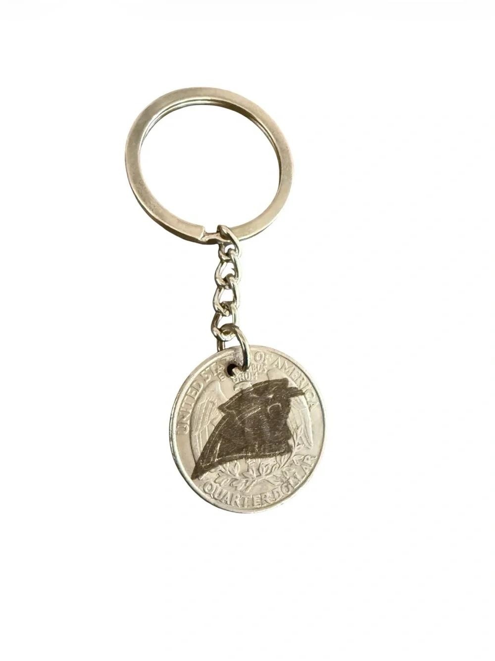 Carolina Panthers quarter keychain